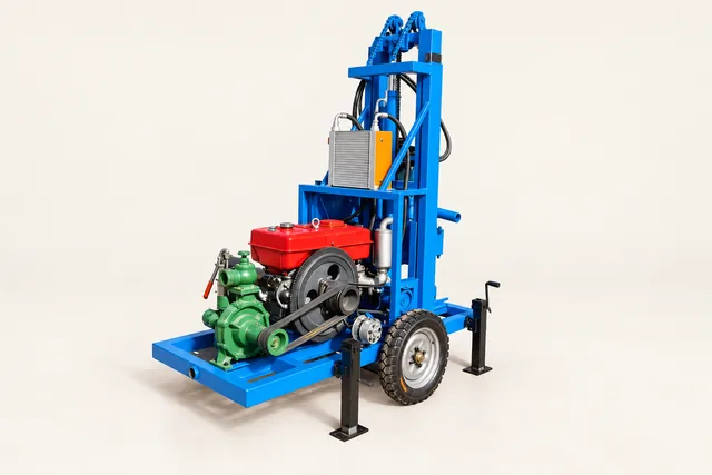100–200 m Wheel-Mounted Water Well Rig