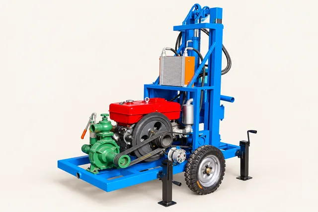 200 m Wheel-Mounted Water Well Rig for Farms & Villages
